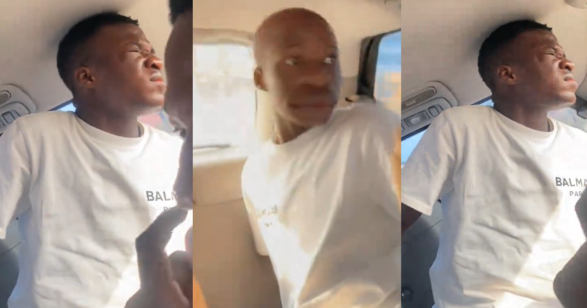 "Now imagine there was traffic" – Hilarious moment Nigerian man strugglɘs in transit, feels pressed to use the toilet (WATCH)