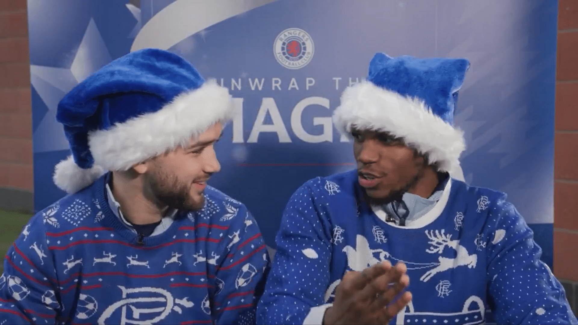 Rangers fans lap up club's Christmas video as two stars steal the show without even trying despite awkward silence