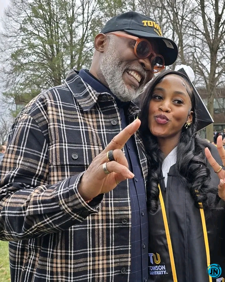 Veteran actor Richard Mofe-Damijo celebrates daughter as she graduates from university.