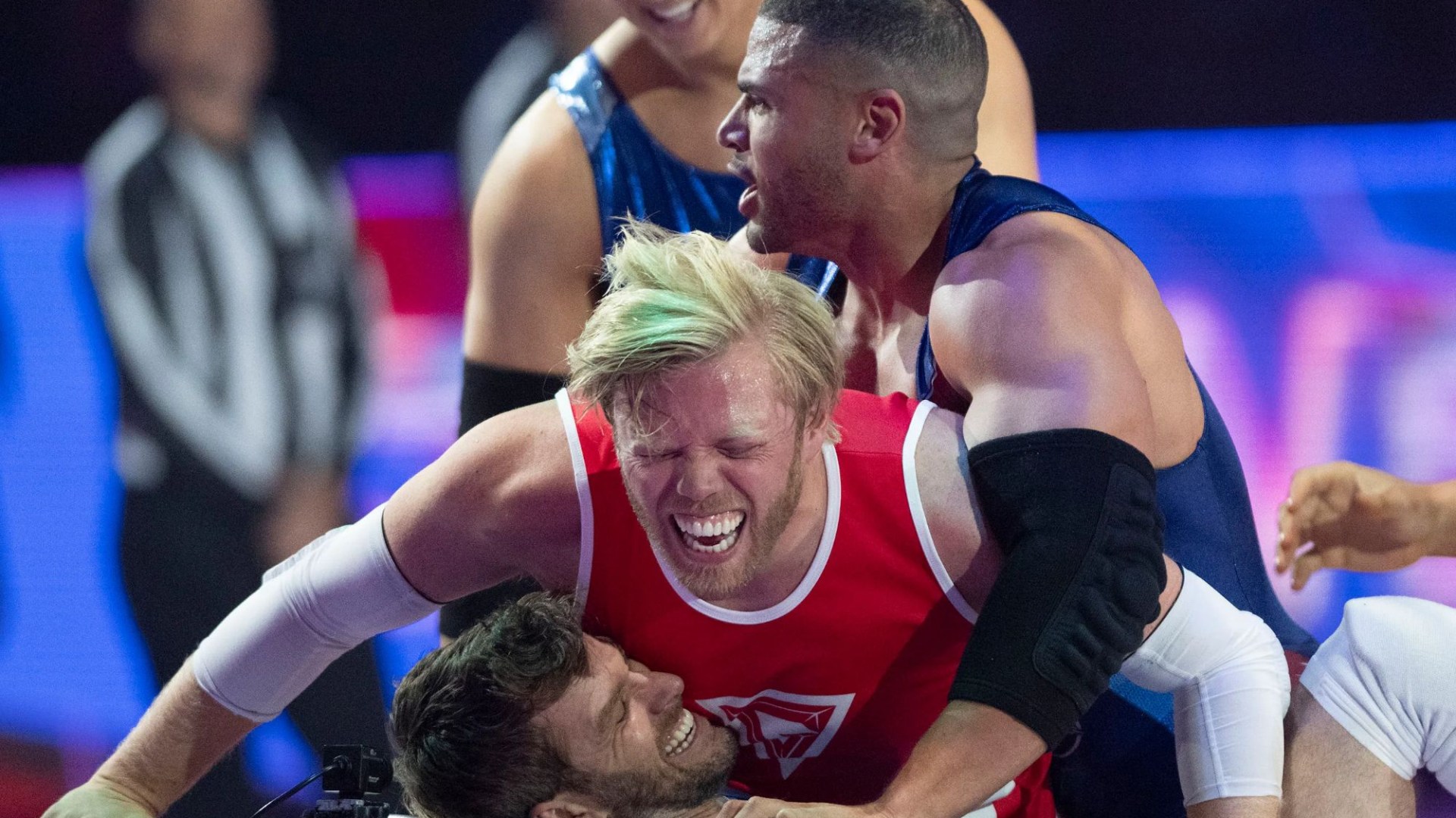 Watch moment Celebrity Gladiators is thrown into chaos as 'fight' breaks out on set