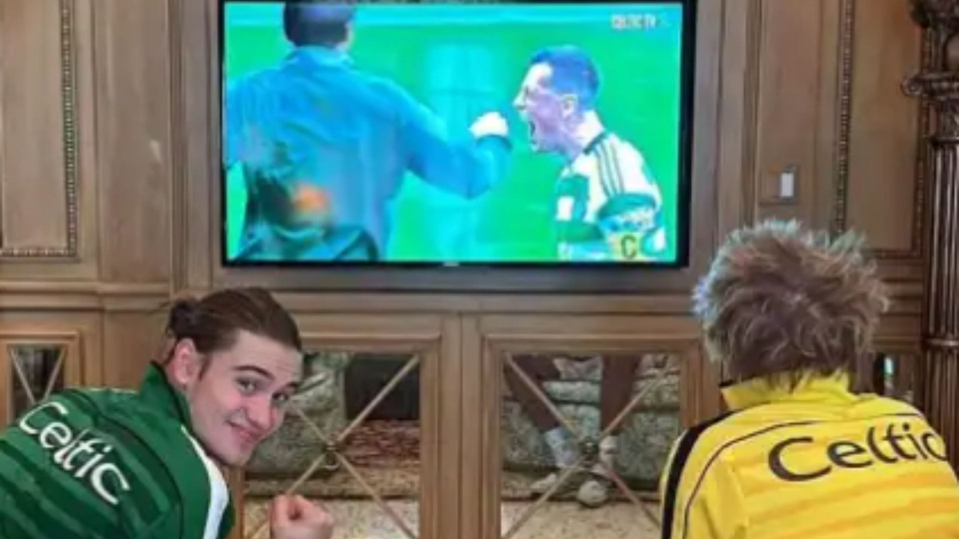 Inside Rod Stewart's Old Firm day as Celtic-daft rocker watches Rangers clash with his son in luxurious surroundings