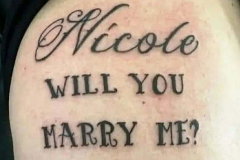 Can you spot the error in one man's VERY permanent proposal, which has people begging to know if she said yes?