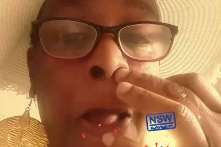 Shocking moment Gogglebox star Sandra Martin wipes white powder from her nose while wishing fans a happy new year